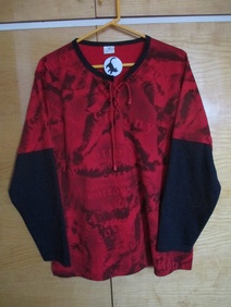 Mikina bunda  červená kombinace černá Rezervace Lenda