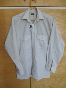 Košile šedobéžová proužek barva bílá vel 36 SANDY