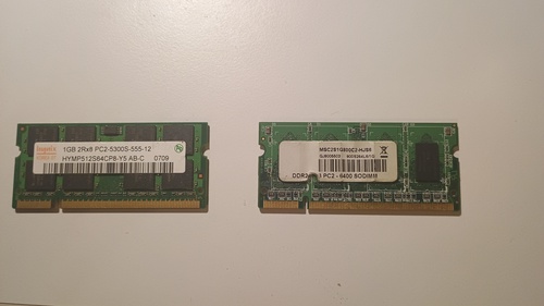 2x 1GB DDR2 SO-DIMM RAM paměti